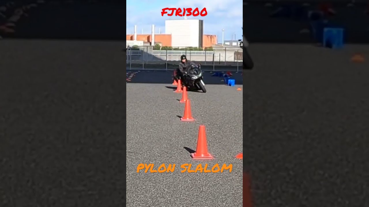 Yamaha FJR1300 Straight pylon slalom Practicing Moto Gymkhana