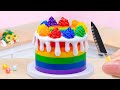 How To Make Rainbow Cake Desser 🌈Amazing Miniature Rainbow OREO Cake Decorating