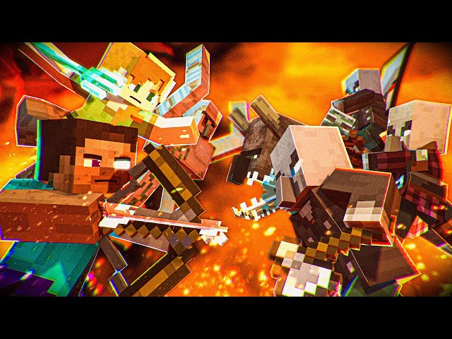 The Ultimate Pillager Defense - Alex and Steve (Minecraft Animation) class=