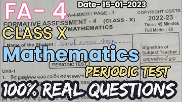//FA-4//Class X//Mathematics//Periodic Test//Copyright ossta 2022-23//