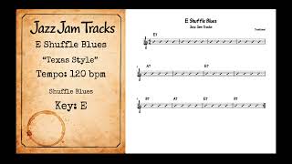 E Shuffle Blues - Blues Jam Track - E - 120 BPM - Texas Blues Style - Backing Track