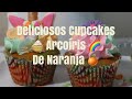 COMO HACER DELICIOSOS CUPCAKES 🧁 ARCOÍRIS 🌈 DE NARANJA 🍊 PASÓ A PASO