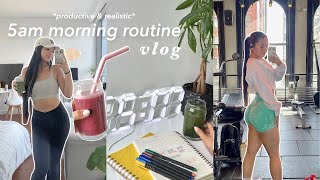 my 5am morning routine 🌱: *productive* \& realistic, healthy habits, journaling, working out, \& more!