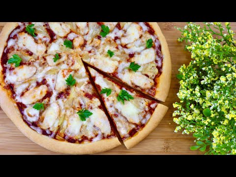 Гавайская пицца . Очень вкусная пицца с курицей и ананасами / Hawaiian Pizza. Recipe.  Eng sub
