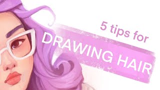 Five Tips for Drawing Hair - Procreate Digital Art Tutorial