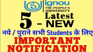 IGNOU 5 NEW MOST IMPORTANT NOTIFICATION By TIPS GURU