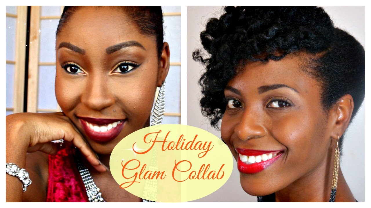 Natural Hair| Holiday Glam Style for 4b/4C Hair. Collab with MissCinnamonCake - YouTube
