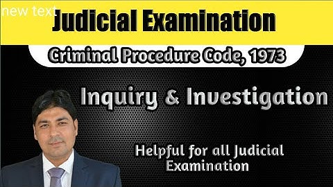 Definition of Inquiry & Investigation | Lecture Series on Judicial Examination | CrPC Part 5.