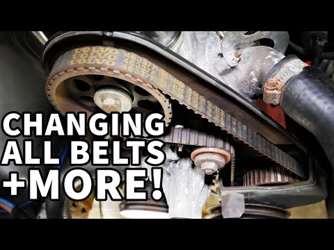 Changing 21 YEAR OLD Belts on a $50 VOLVO 740