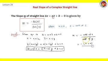 Real Slope of Complex Straight Line || Lecture 26 || Complex Number || Math for IIT JEE || ews