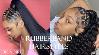 🦋 HOW TO DO RUBBER BAND NATURAL HAIRSTYLES -TUTORIAL COMPILATIONS 🦋