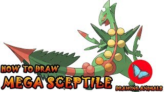 How To Draw Mega Sceptile Pokemon | Drawing Animals screenshot 2