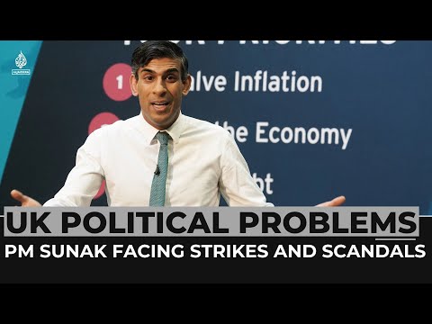 UK political problems: PM Sunak facing strikes and scandals