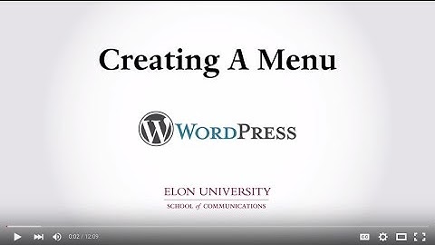 WordPress e-Portfolio - Menu