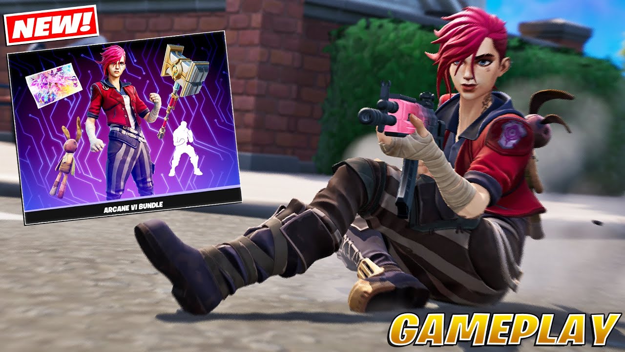 Arcane Vi Skin And Bundle Gameplay Fortnite X League Of Legends Youtube