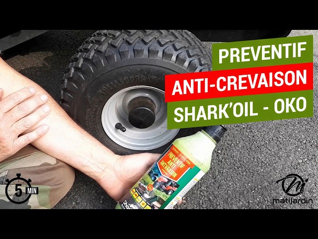 OKO Shark Oil Préventif Anti-Crevaison 1L X4 – Protection Pneus Tonndeuse, Moto, Quad, VTT