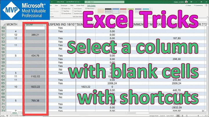 Excel tricks Select column with blank cells 😎