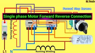 how to run single phase motor forward and reverse | single phase motor forward reverse