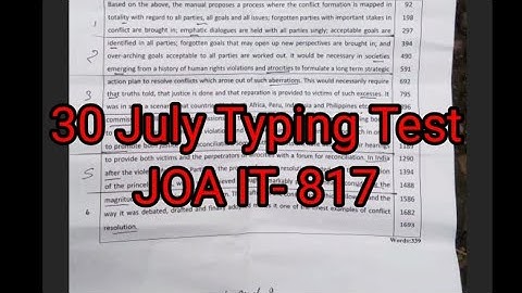 JOA IT 817 TYPINGTEST PAPER 30JULY 2021,@hpamiteducation