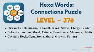 Hexa Words Level 371-380  🧩 | Sort Associations Word Puzzle | SolutionGuruji 🎮 screenshot 5
