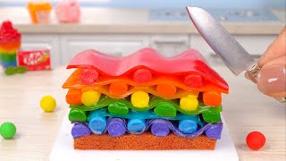 Satisfying Miniature Rainbow Jelly Cake Decorating | Fancy Miniature Rainbow Fruit Desserts Recipe 🌈