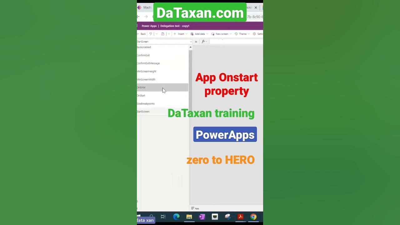 PowerApps tips OnStart property Khoá Học PowerApps Zero to Hero App