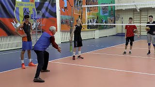 Volleyball. Boys. Training. Drills for defense, reception, pass, block. Full version