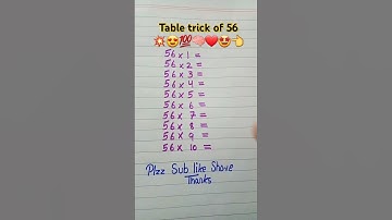 Multiplication table trick of 56🤩💥💯🧠❤ #maths #multiplication #table #mathstricks #shorts #foryou