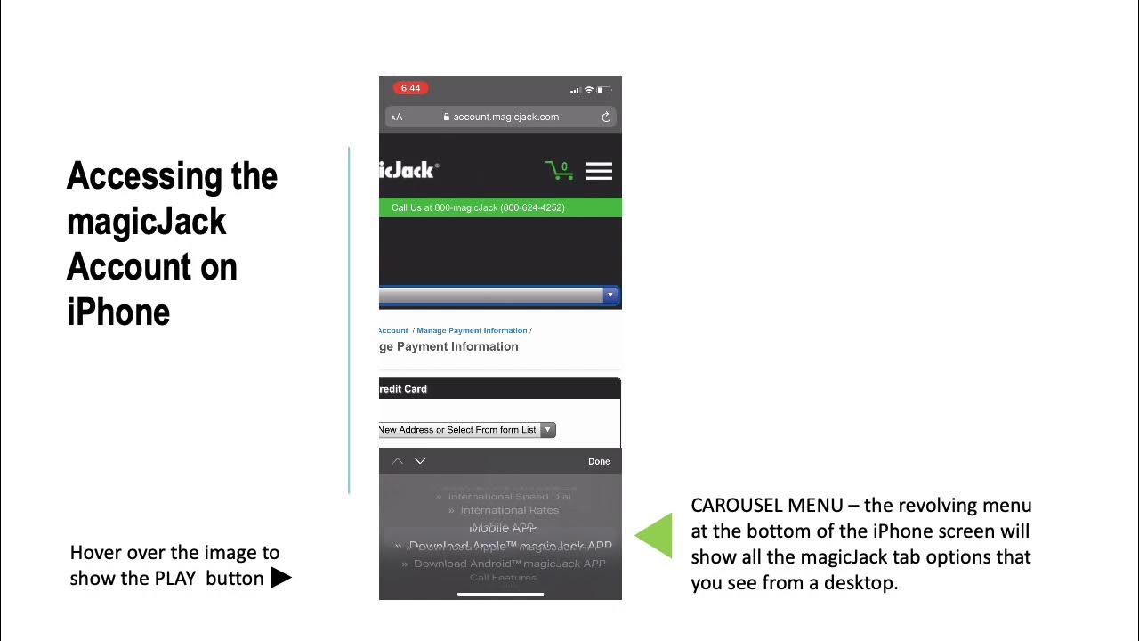 magicJack Account on iPhone YouTube