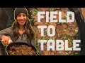 Whitetail deer  field to table  cast iron cooking