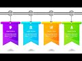 Colorful Hanging Banners Slide in PowerPoint | Tutorial 1023 | Free Template