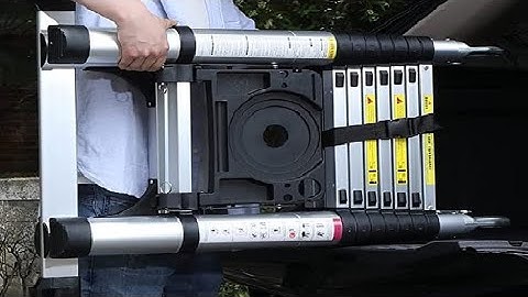 Telescoping Ladder A Frame, 16 5 Ft Compact Aluminum Extension Ladder Review, Very slick and portabl