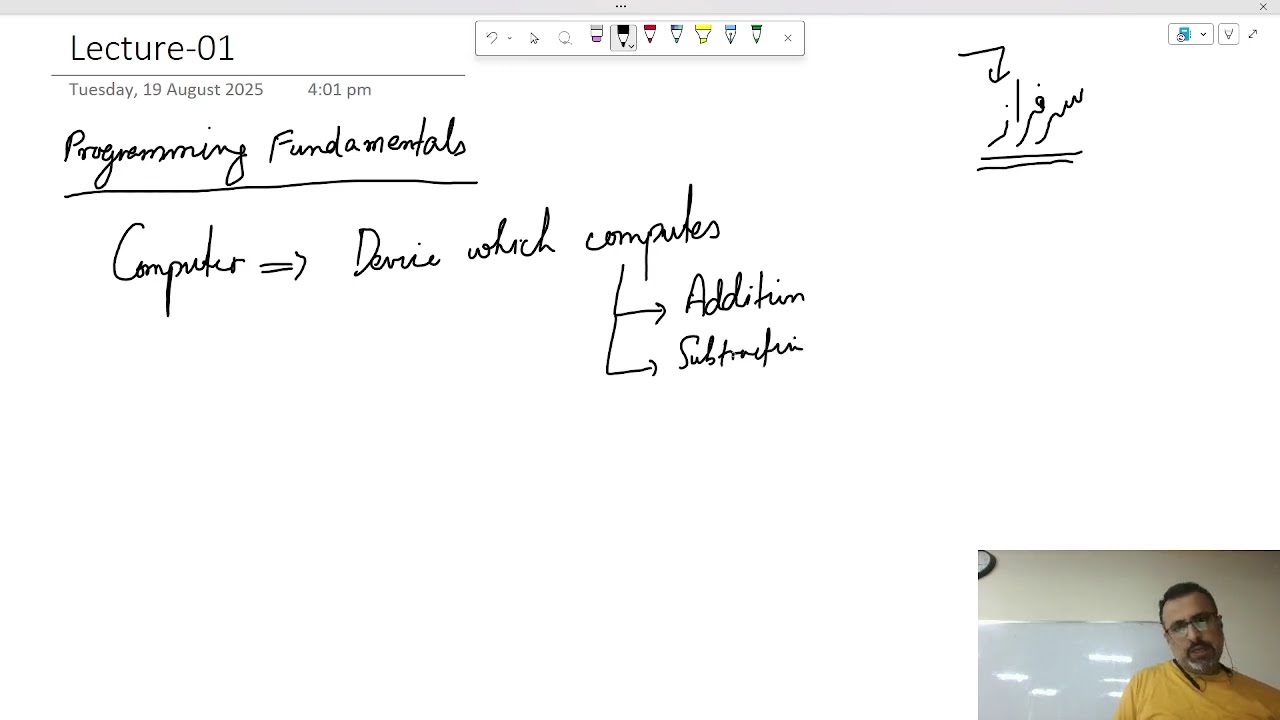 Lecture 01 Programming Fundamentals 2025