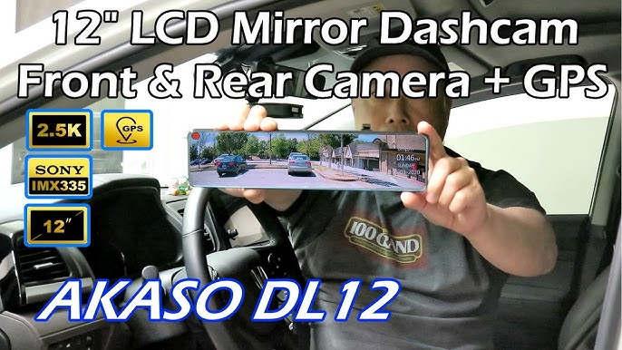 2.5K Mirror Dash Cam with Voice Control GPS, 12 Wireless Rear