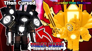 TESTEI O NOVO TITAN CURSED E UPGRADED TITAN CLOCKMAN NO SANDBOX DO TOILET WARS: TD *UPDATE*