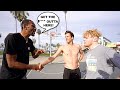 Trash talker gets heated after i did this 2v2 basketball at venice beach