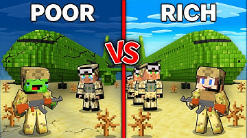 JJ and Mikey : POOR vs RICH MILITARY Airplaine Battle in Minecraft ! - Maizen