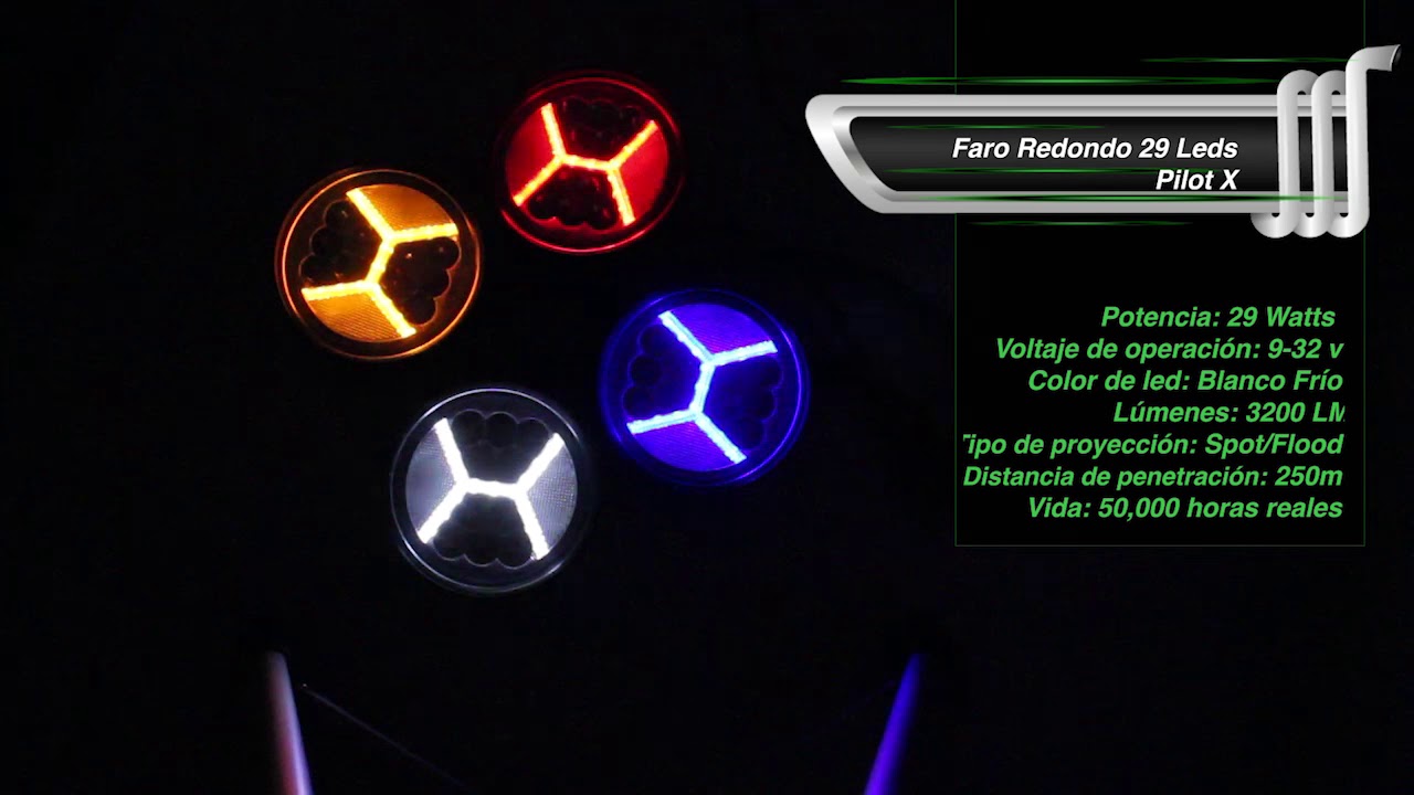 PAR FAROS REDONDOS 29 LEDS 29W PILOT X BLANCO X BLANCA