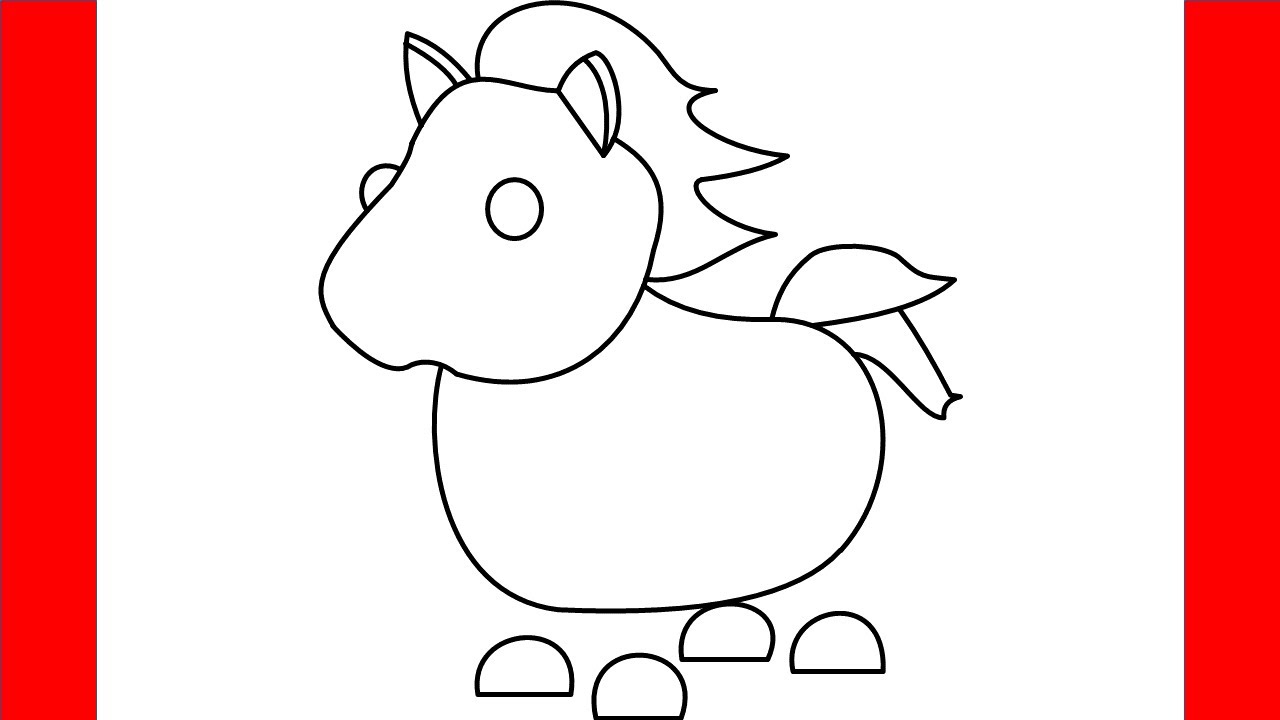 How To Draw A Horse From Roblox Adopt Me - Step By Step ...