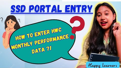 HWC monthly performance entry at SSD Portal | CHO