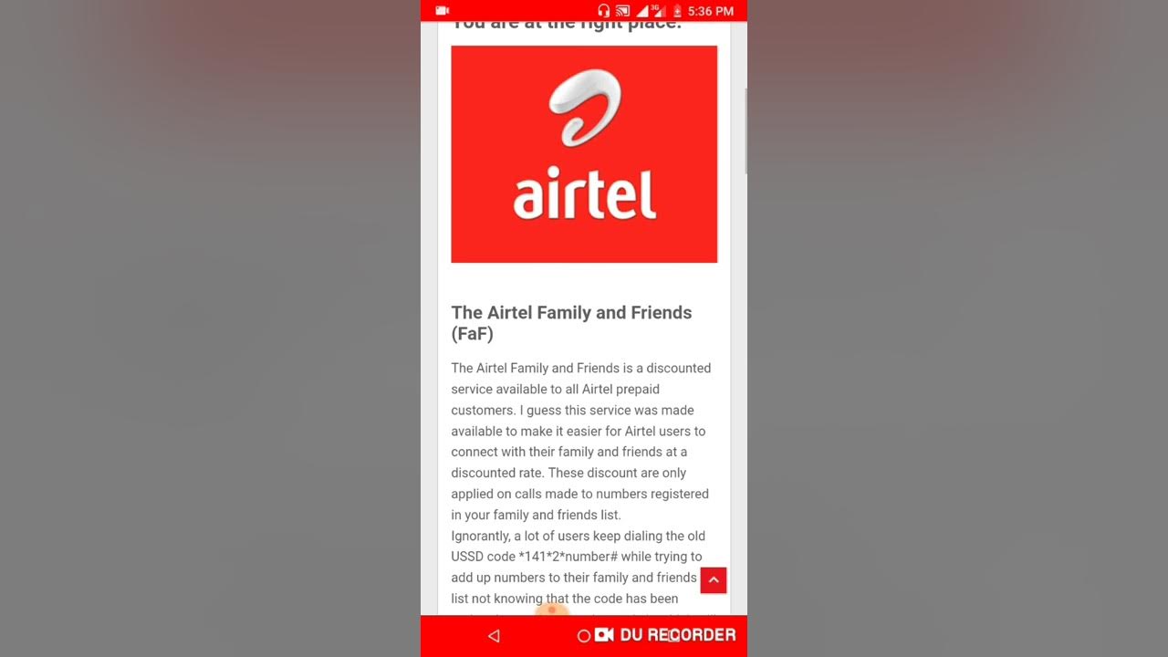 How To Add Numbers To Airtel Family And Friends YouTube