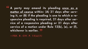Civil Procedure tutorial: Amendments to Pleadings under Rule 15 | quimbee.com