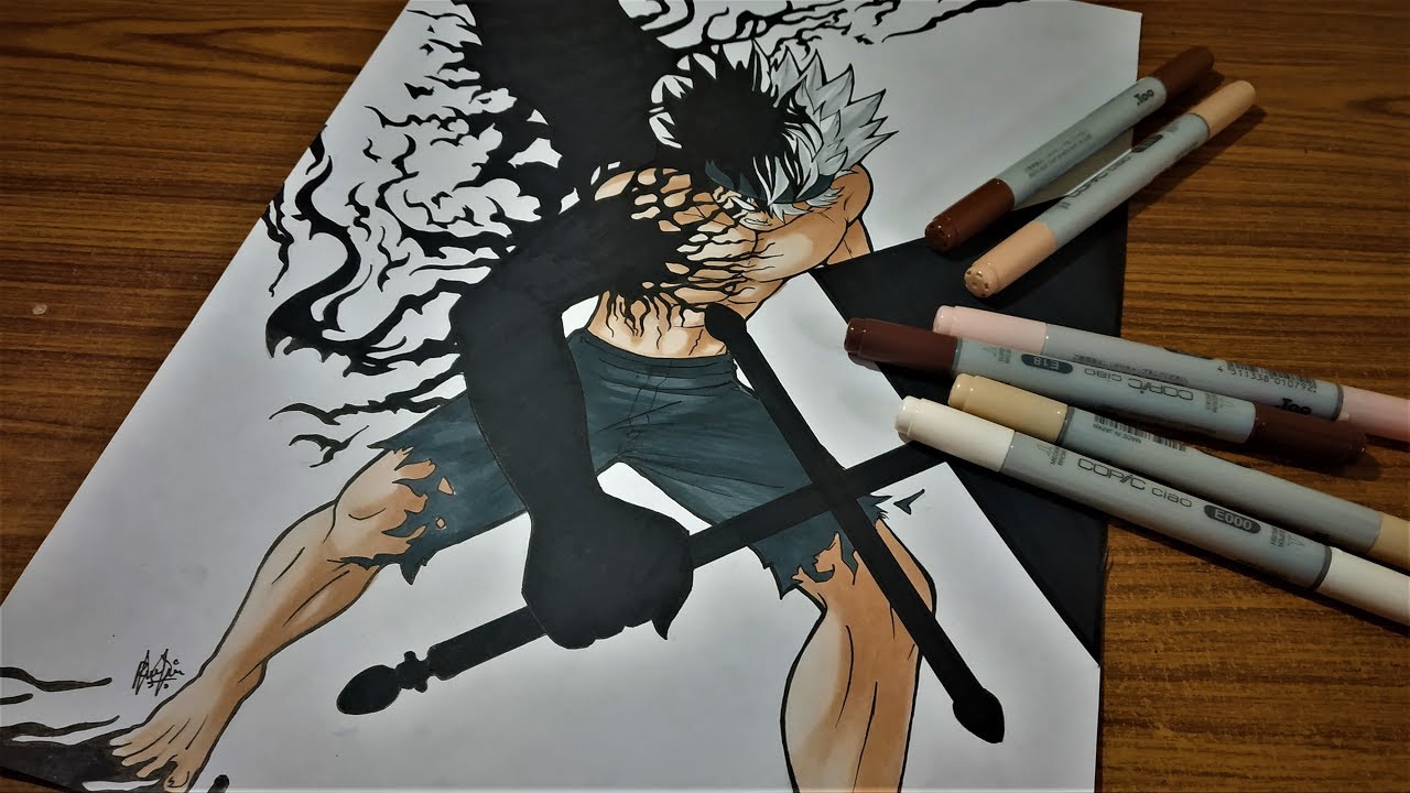 Drawing Asta Demon Form Black Clover Youtube