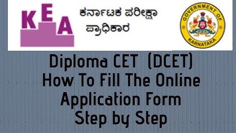 Diploma CET  (DCET) How To Fill The Online Application Form  Step By Step