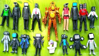 Menemukan Mainan Skibidi Toilet, Titan Clockman, Titan TVman, Ultraman, Titan Speakerman, Drill man