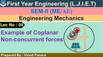Lec-09_Examples of Coplanar non-concurrent forces | Engineering Mechanics | First Year Engineering