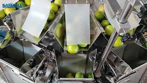 Inclined low height vffs multihead weigher packing machine for fruit and vegetable