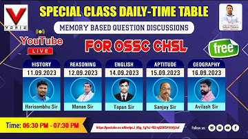 16th SEPTEMBER | GEOGRAPHY | OSSC CHSL MEMORY BASED QUESTION DISCUSSION BY VANIK BEST FACULTY#vanik