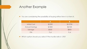 10g Equipment Alternatives with Unequal Lives by EAOC Method