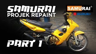 Cara spray (re-paint) cover set motorcycle suzuki dengan lemon yellow
(bluish chrome samurai paint) sebelum ni kita main warna kedut2
sahaja... ...